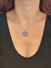 Charger l'image dans la galerie, Collier fleur naturelle Hortensia double violette