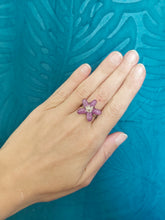 Charger l'image dans la galerie, Bague ajustable fleur naturelle Rose foncée
