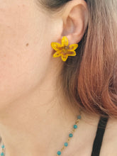 Charger l'image dans la galerie, Boucles d'oreilles fleurs naturelles jaunes
